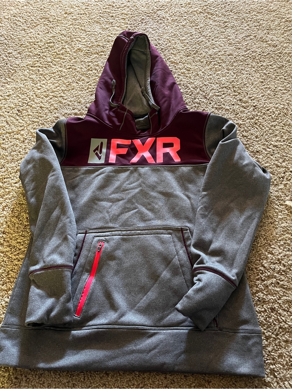 FXR Women’s Maroon and Gray Fleece Pullover Hoodie